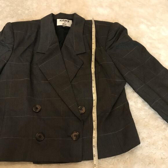 Kasper for ASL suit jacket size 14 subtle window pane - Picture 3 of 6